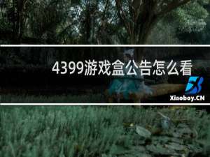 4399游戏盒公告怎么看