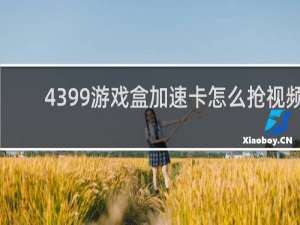 4399游戏盒加速卡怎么抢视频