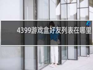 4399游戏盒好友列表在哪里