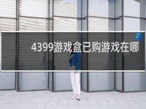 4399游戏盒已购游戏在哪