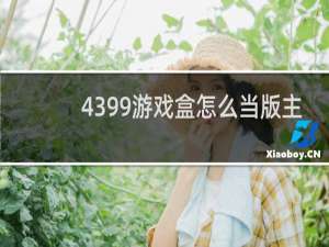 4399游戏盒怎么当版主