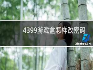 4399游戏盒怎样改密码