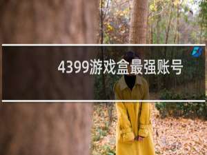 4399游戏盒最强账号