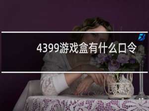 4399游戏盒有什么口令