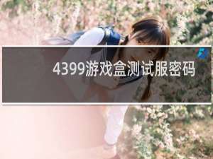 4399游戏盒测试服密码