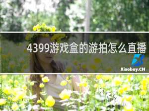 4399游戏盒的游拍怎么直播