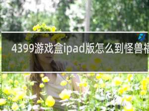 4399游戏盒ipad版怎么到怪兽福利