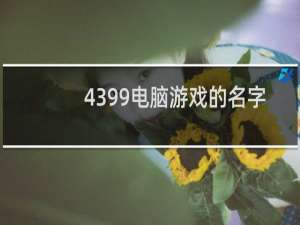 4399电脑游戏的名字