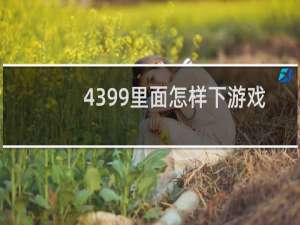 4399里面怎样下游戏