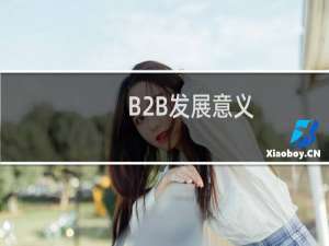 B2B发展意义