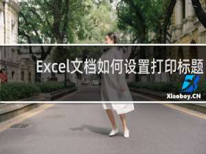 Excel文档如何设置打印标题
