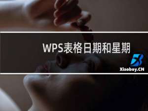 WPS表格日期和星期怎么对应?