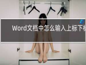 Word文档中怎么输入上标下标