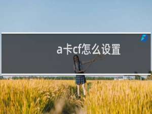a卡cf怎么设置