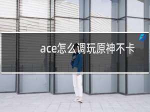 ace怎么调玩原神不卡