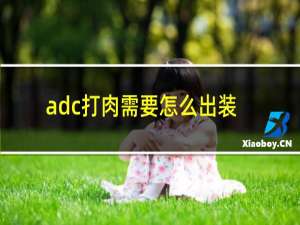 adc打肉需要怎么出装