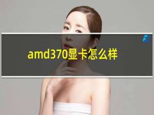 amd370显卡怎么样