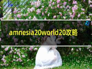 amnesia world 攻略