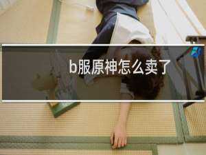 b服原神怎么卖了