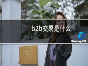 b2b交易是什么