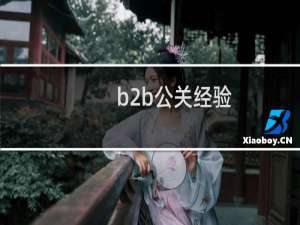 b2b公关经验