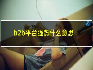 b2b平台强势什么意思