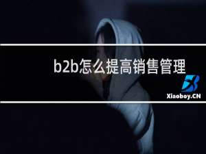 b2b怎么提高销售管理