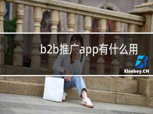 b2b推广app有什么用