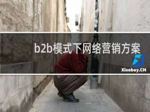 b2b模式下网络营销方案