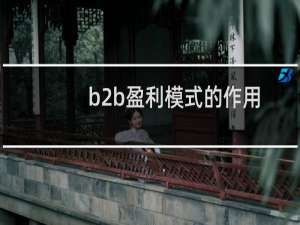 b2b盈利模式的作用