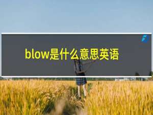 blow是什么意思英语
