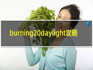 burning daylight攻略