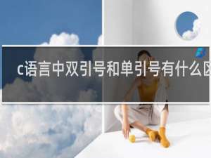 c语言中双引号和单引号有什么区别