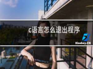 c语言怎么退出程序
