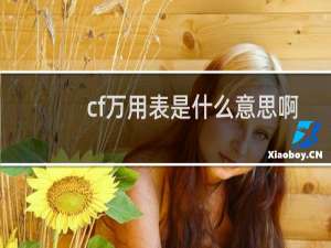 cf万用表是什么意思啊