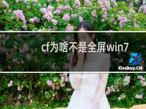 cf为啥不是全屏win7