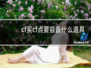 cf买cf点要自备什么道具