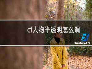 cf人物半透明怎么调