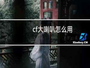 cf大喇叭怎么用