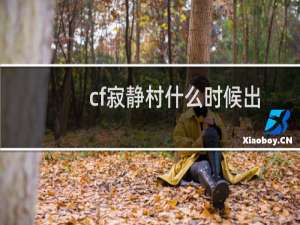 cf寂静村什么时候出
