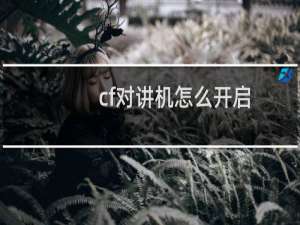cf对讲机怎么开启