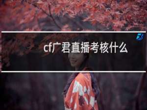 cf广君直播考核什么