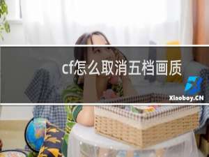 cf怎么取消五档画质