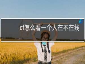 cf怎么看一个人在不在线