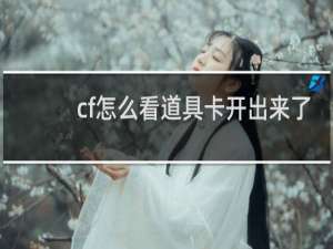 cf怎么看道具卡开出来了