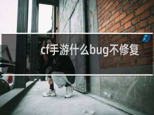 cf手游什么bug不修复