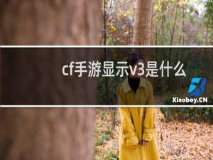 cf手游显示v3是什么