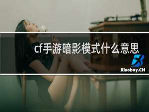 cf手游暗影模式什么意思