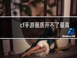 cf手游画质开不了最高