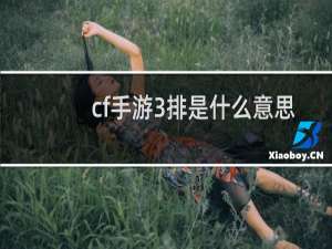 cf手游3排是什么意思